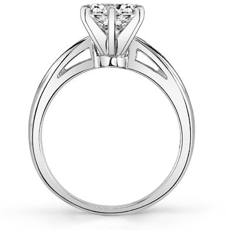 Cathedral Style Knife Edge Moissanite Solitaire Ring