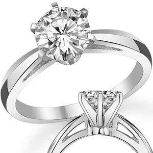 Cathedral Style Knife Edge Moissanite Solitaire Ring