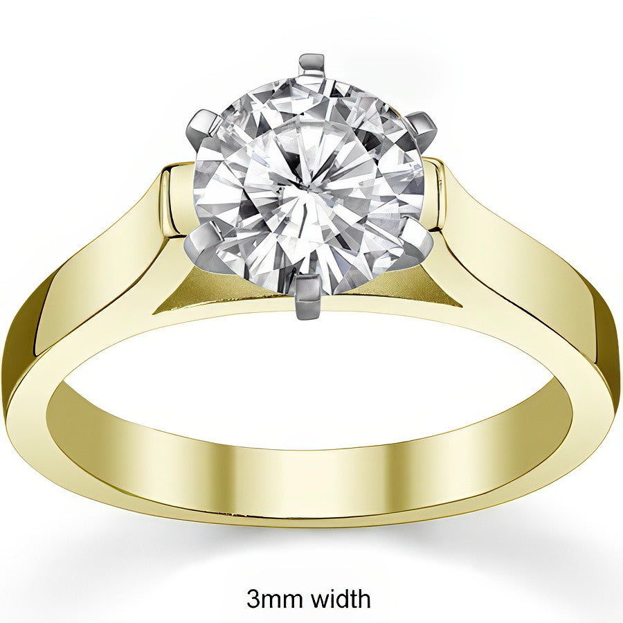 Cathedral Moissanite Solitaire Ring Setting