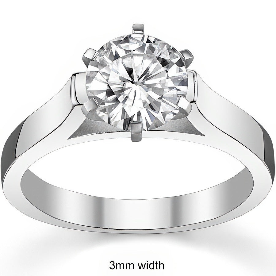Cathedral Moissanite Solitaire Ring Setting
