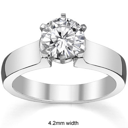 Cathedral Moissanite Solitaire Ring