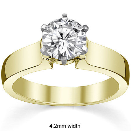 Cathedral Moissanite Solitaire Ring