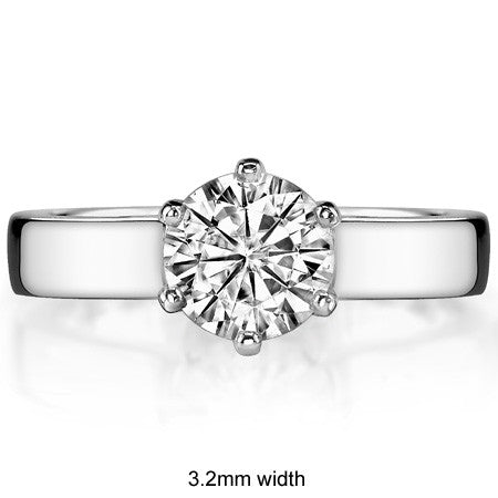 Cathedral Moissanite Solitaire Ring