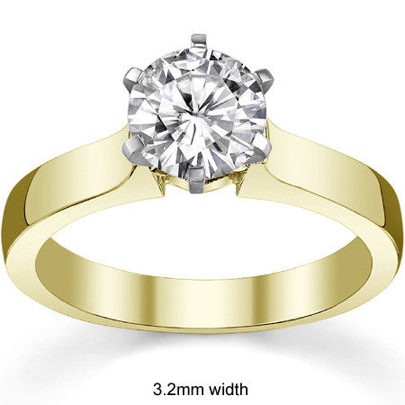 Cathedral Moissanite Solitaire Ring