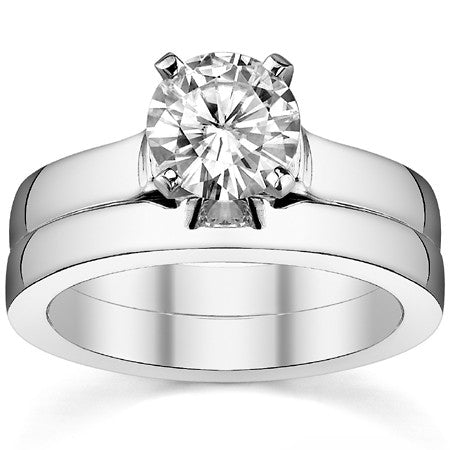 Cathedral Moissanite Solitaire Ring