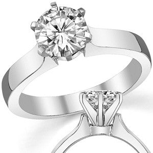 Cathedral Moissanite Solitaire Ring