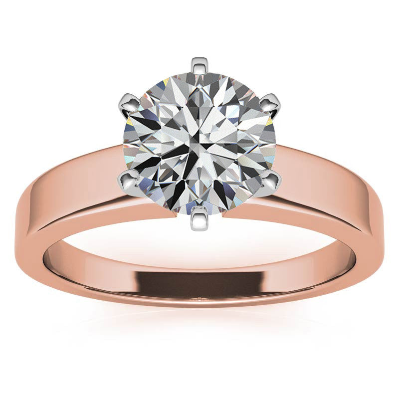 Flat Shoulder Moissanite Solitaire Ring Setting