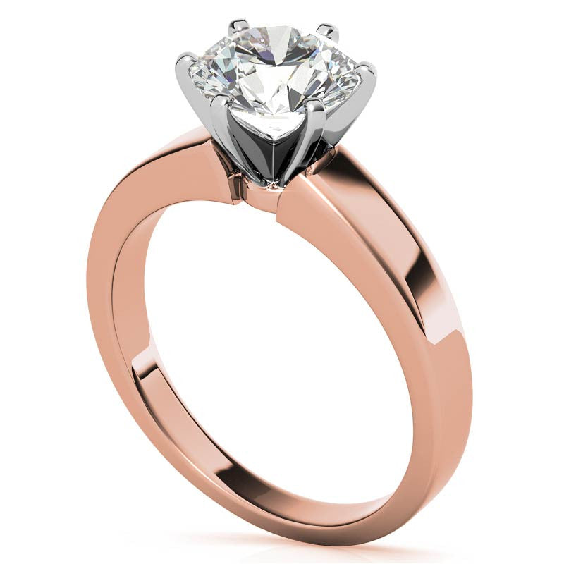 Flat Shoulder Moissanite Solitaire Ring Setting