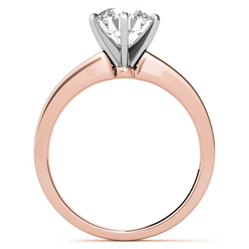 Flat Shoulder Moissanite Solitaire Ring Setting