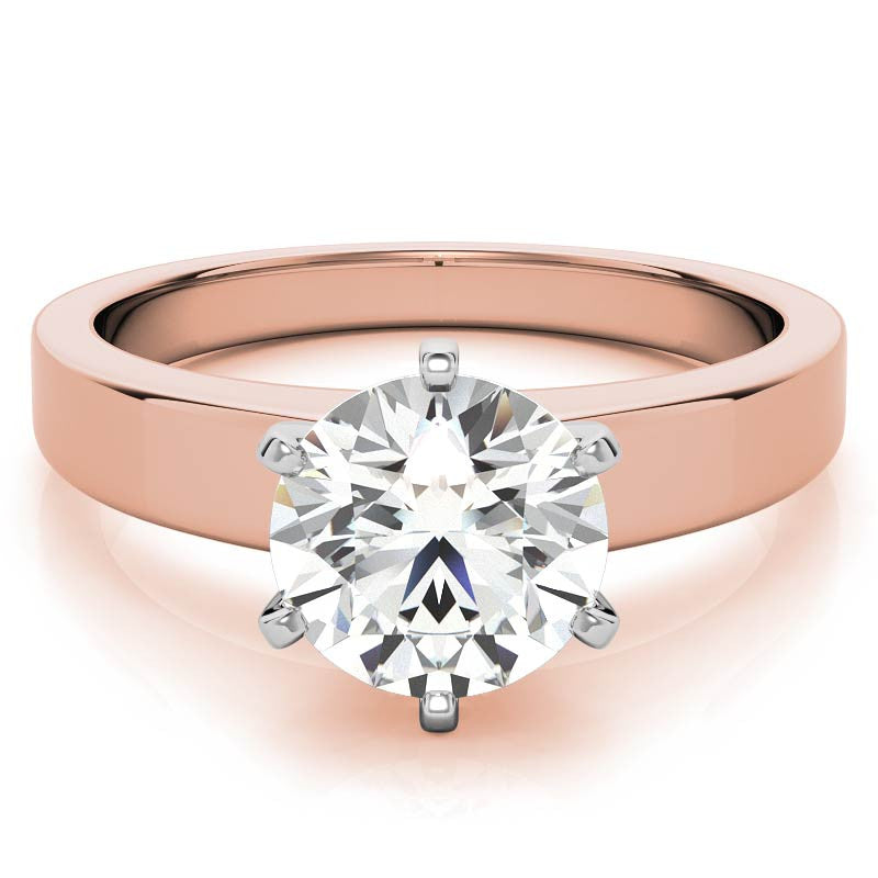 Flat Shoulder Moissanite Solitaire Ring Setting