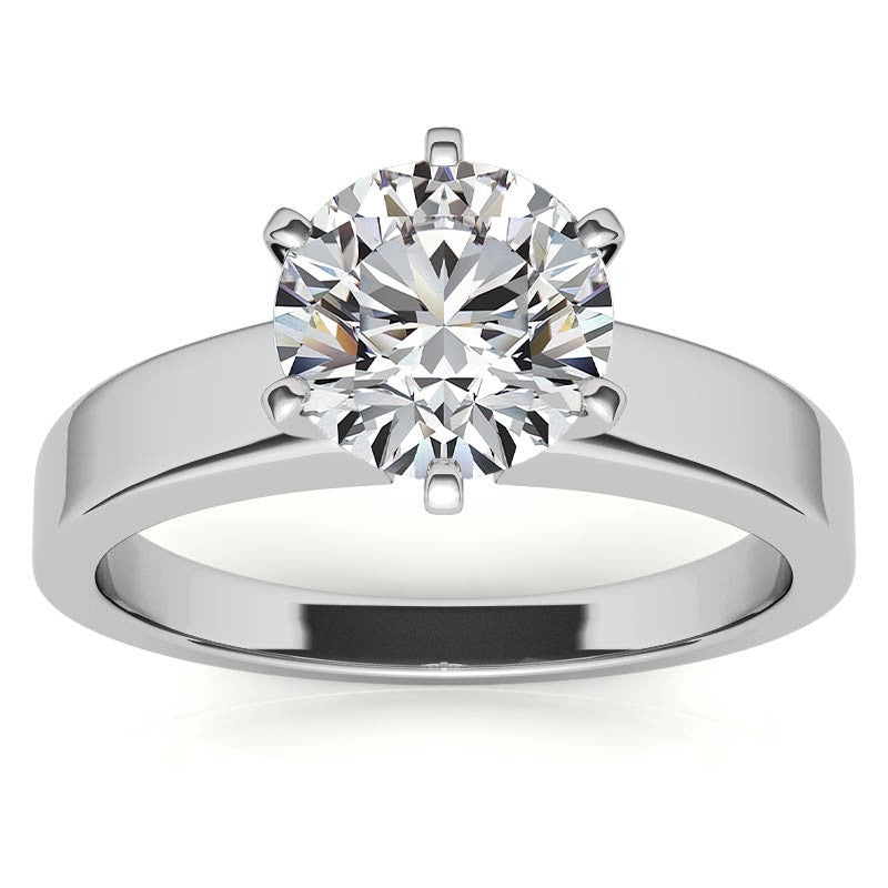 Flat Shoulder Moissanite Solitaire Ring Setting