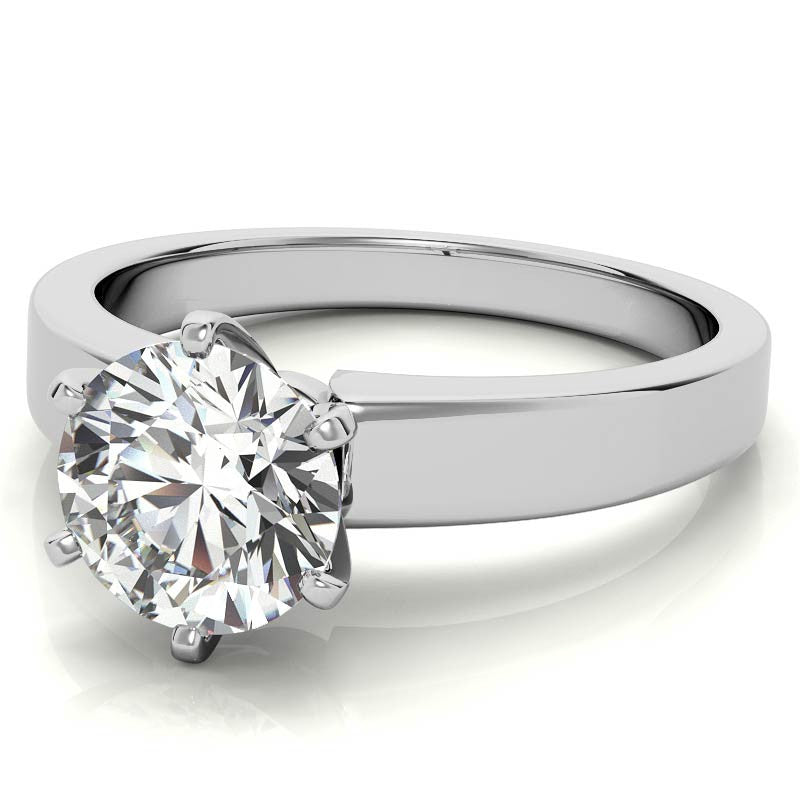 Flat Shoulder Moissanite Solitaire Ring Setting