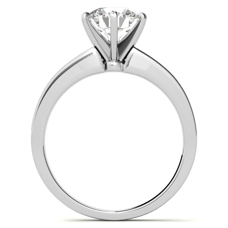 Flat Shoulder Moissanite Solitaire Ring Setting
