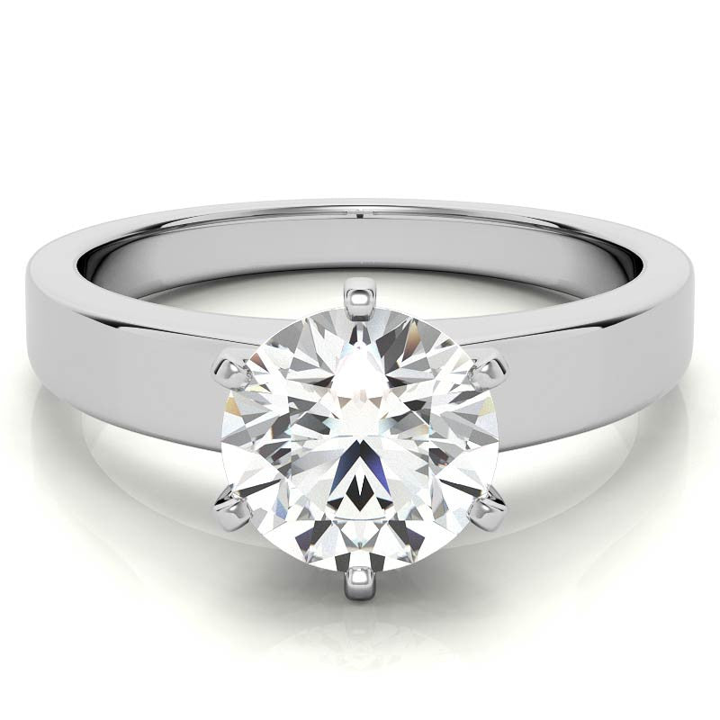 Flat Shoulder Moissanite Solitaire Ring Setting