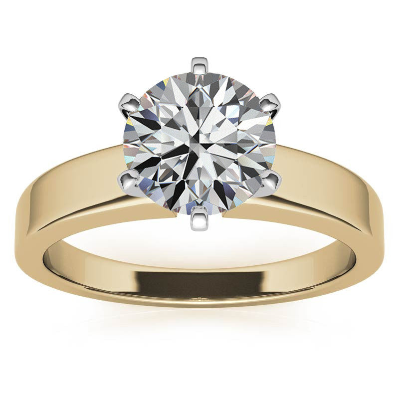 Flat Shoulder Moissanite Solitaire Ring Setting