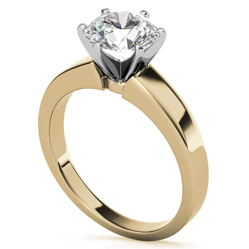 Flat Shoulder Moissanite Solitaire Ring Setting