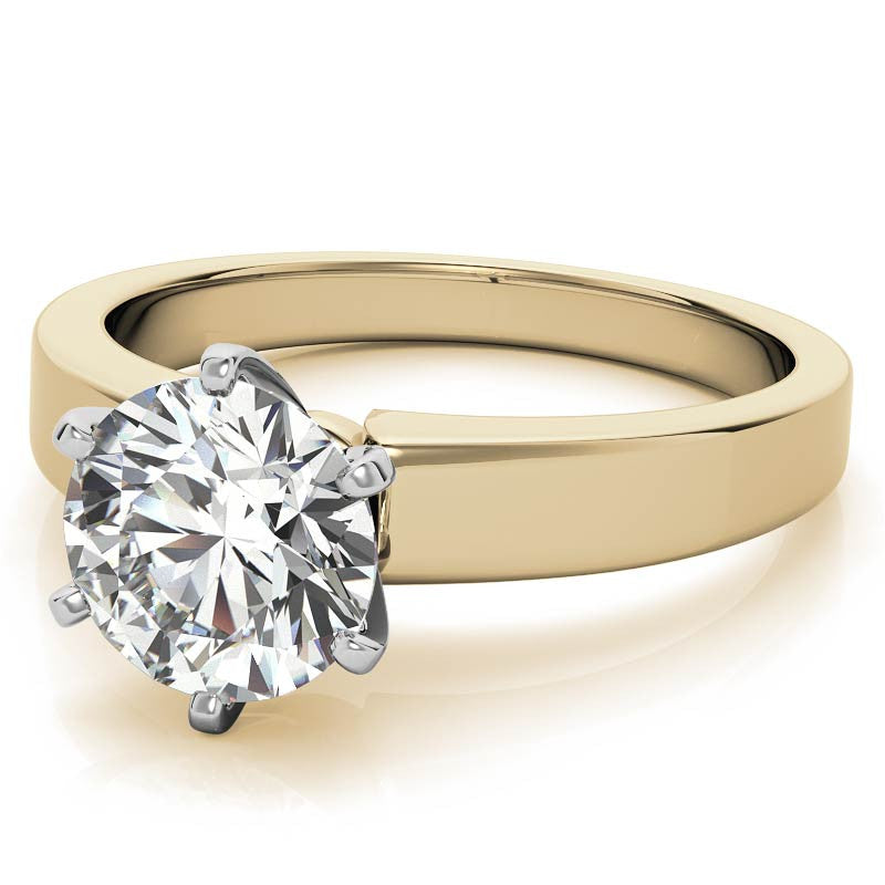 Flat Shoulder Moissanite Solitaire Ring Setting