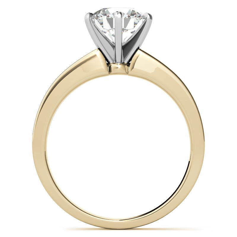 Flat Shoulder Moissanite Solitaire Ring Setting