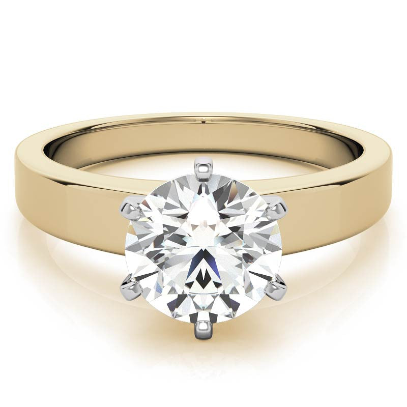 Flat Shoulder Moissanite Solitaire Ring Setting