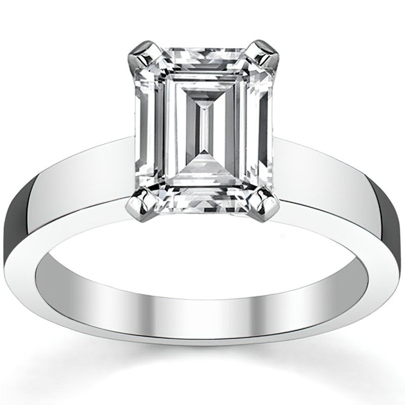 Flat Shoulder Moissanite Solitaire Ring Setting