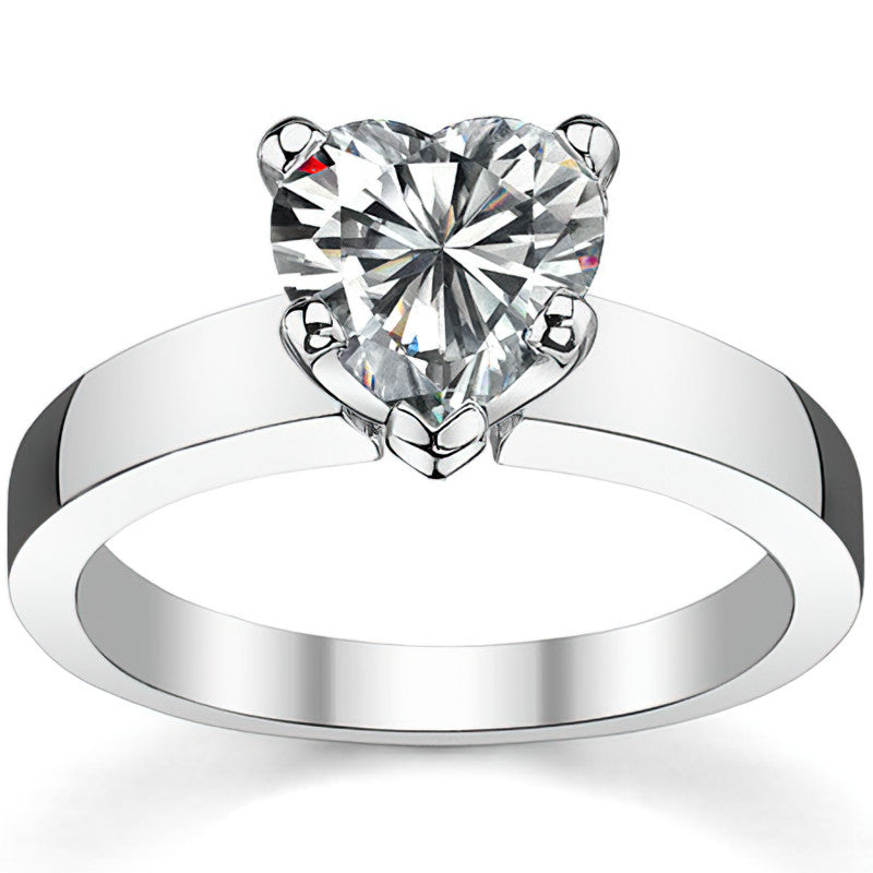 Flat Shoulder Moissanite Solitaire Ring Setting