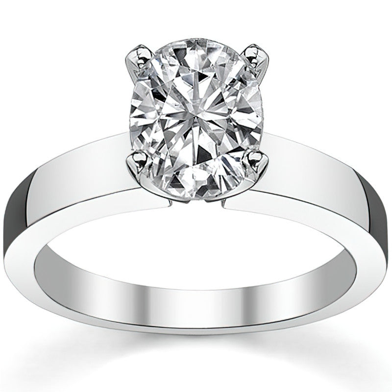 Flat Shoulder Moissanite Solitaire Ring Setting
