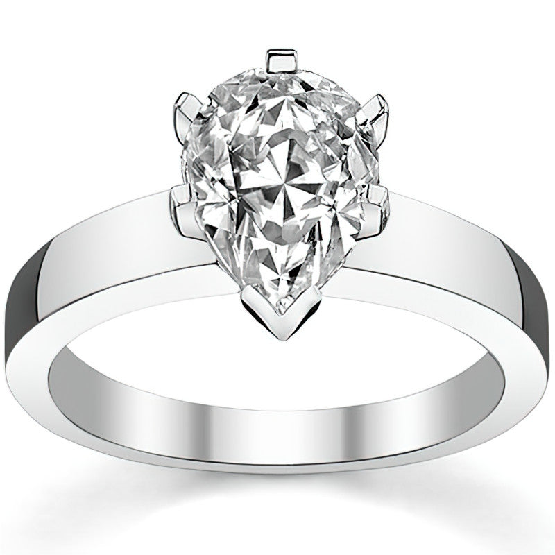 Flat Shoulder Moissanite Solitaire Ring Setting