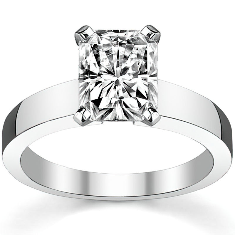 Flat Shoulder Moissanite Solitaire Ring Setting