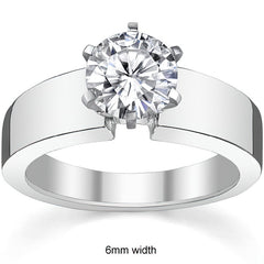 Flat Shoulder Moissanite Solitaire Ring Setting