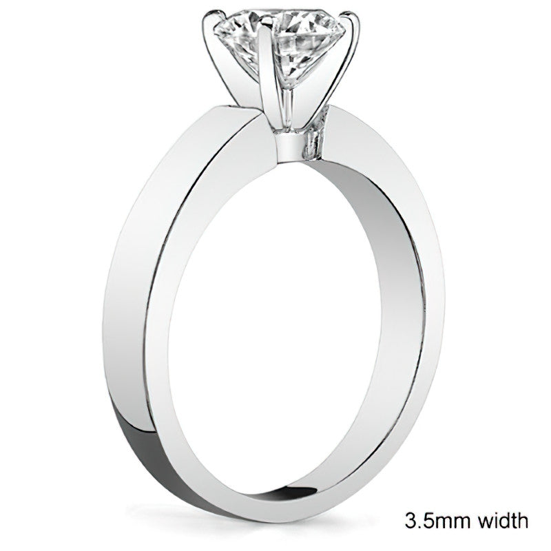Flat Shoulder Moissanite Solitaire Ring Setting