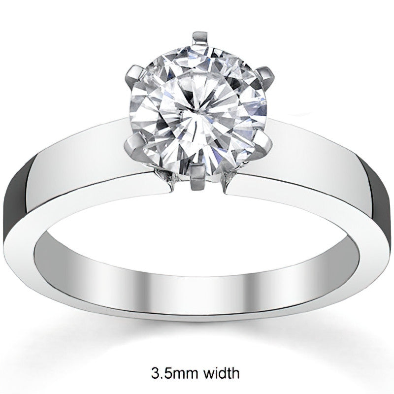 Flat Shoulder Moissanite Solitaire Ring Setting