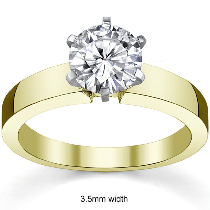 Flat Shoulder Moissanite Solitaire Ring Setting