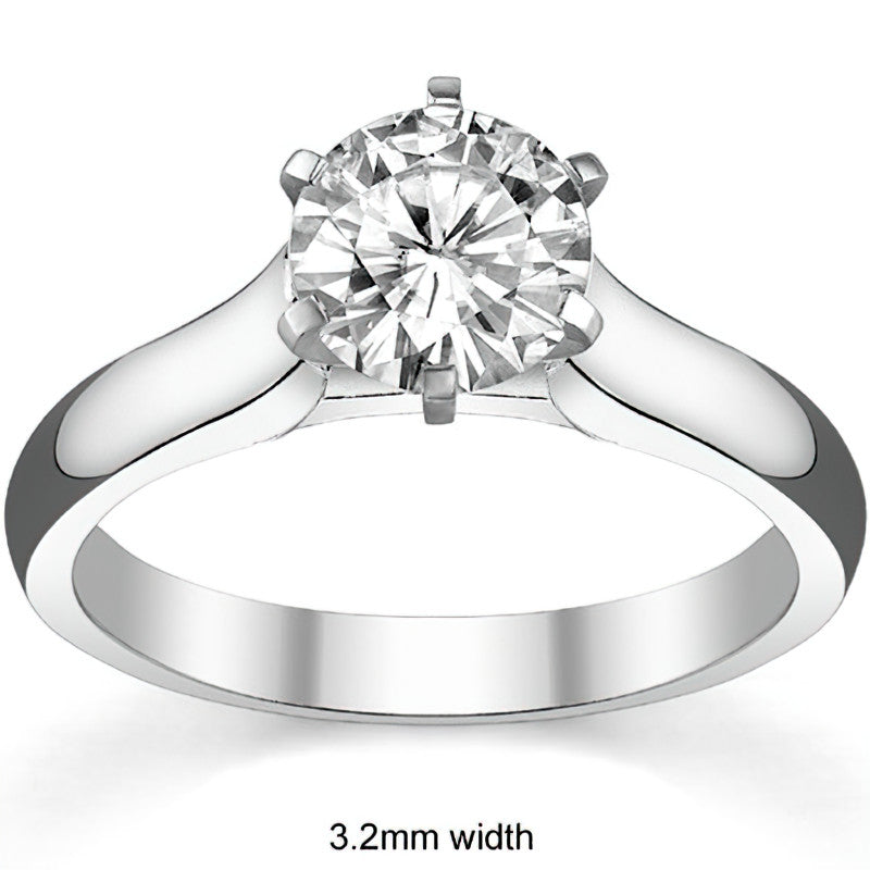 Cathedral Moissanite Solitaire Ring Setting
