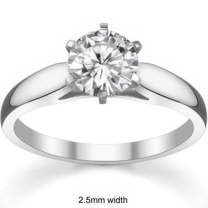 Cathedral Moissanite Solitaire Ring