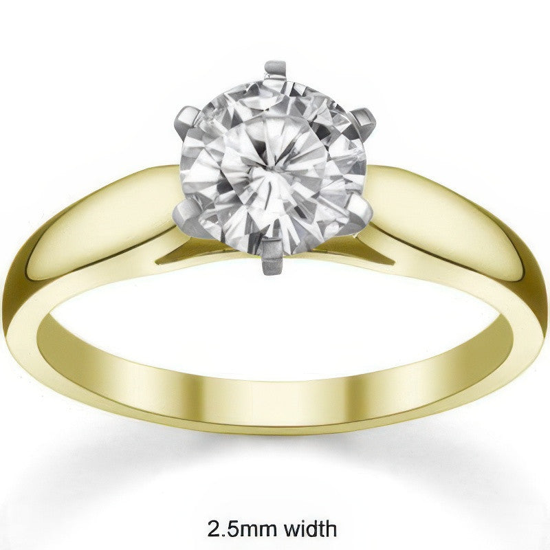 Cathedral Moissanite Solitaire Ring