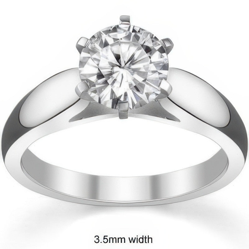 Cathedral Moissanite Solitaire Ring