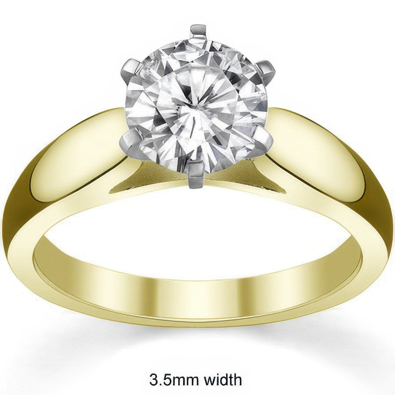 Cathedral Moissanite Solitaire Ring
