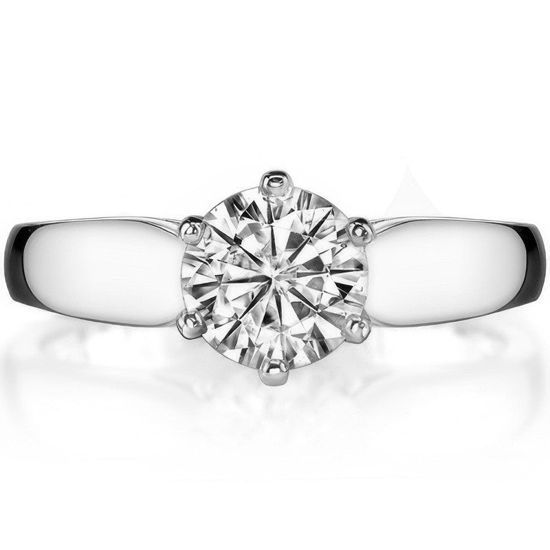 Cathedral Moissanite Solitaire Ring