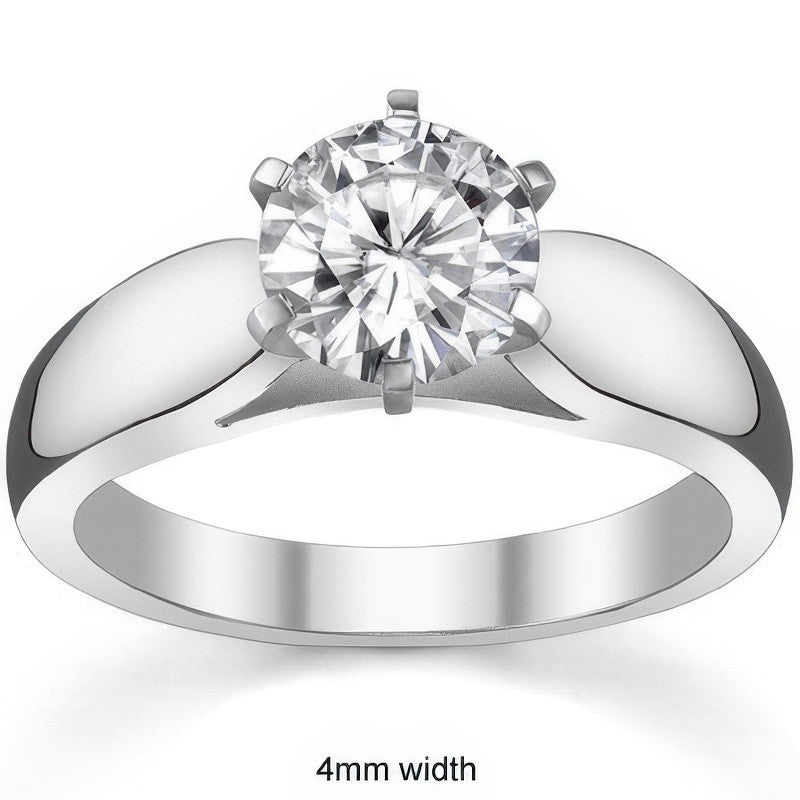 Cathedral Moissanite Solitaire Ring