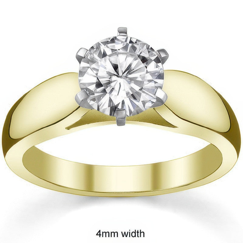 Cathedral Moissanite Solitaire Ring