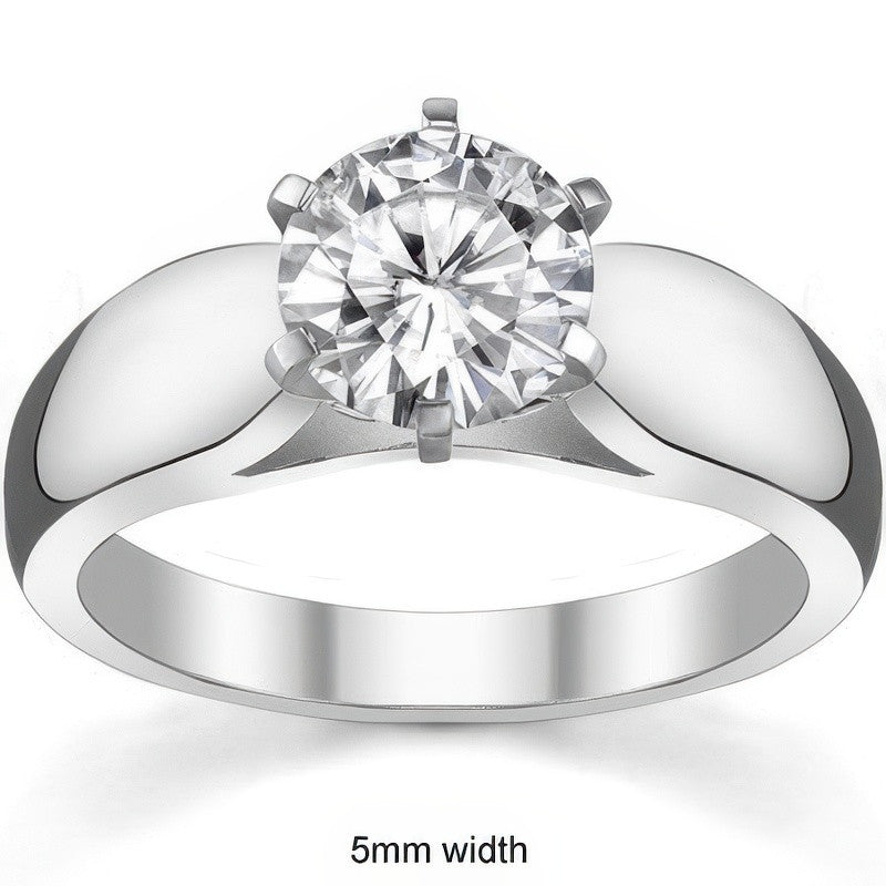 Cathedral Moissanite Solitaire Ring
