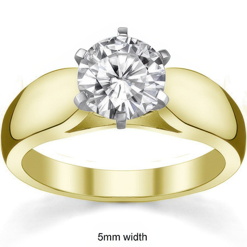 Cathedral Moissanite Solitaire Ring