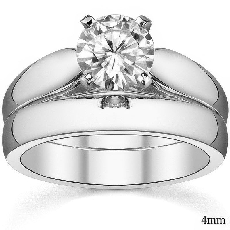 Cathedral Moissanite Solitaire Ring
