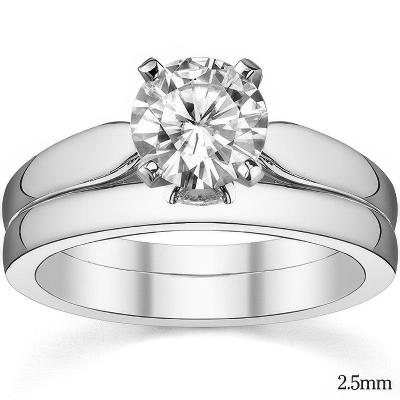 Cathedral Moissanite Solitaire Ring