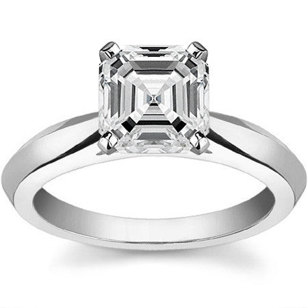 Knife-edge Cathedral Moissanite Solitaire; 14k / Platinum