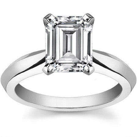 Knife-edge Cathedral Moissanite Solitaire; 14k / Platinum