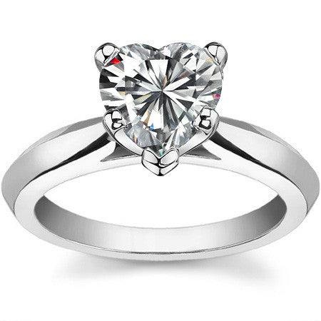 Knife-edge Cathedral Moissanite Solitaire; 14k / Platinum