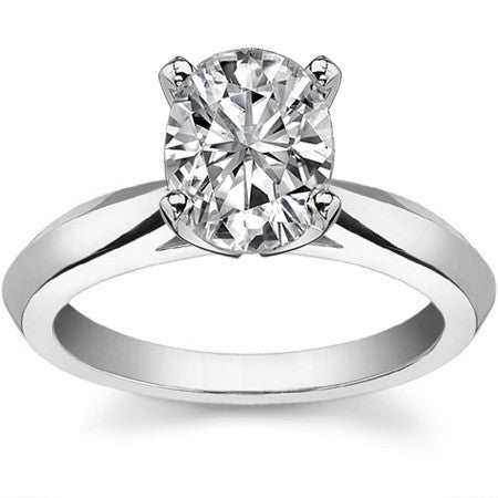 Knife-edge Cathedral Moissanite Solitaire; 14k / Platinum