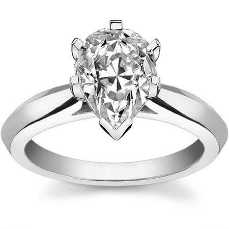 Knife-edge Cathedral Moissanite Solitaire; 14k / Platinum