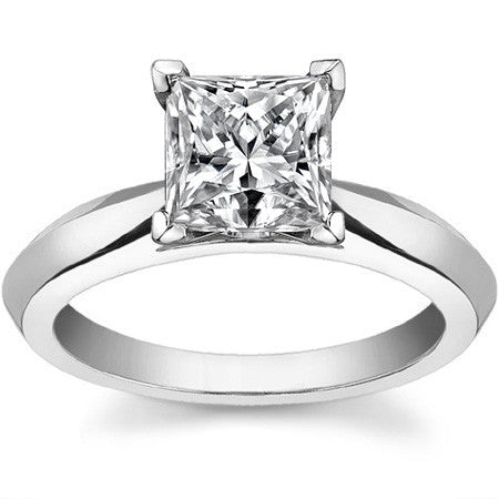 Knife-edge Cathedral Moissanite Solitaire; 14k / Platinum
